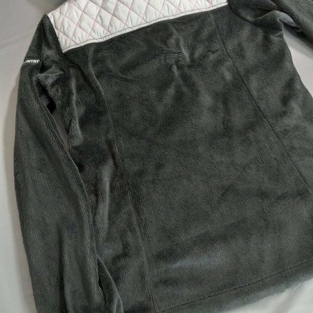 Free Country Girls XL 16 Black Pink Quilted Fleece Full Zip Hooded Jacket - Picture 11 of 13